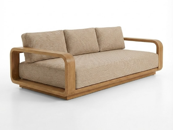 Vesper Sofa Front Angled - Arbor Pebble